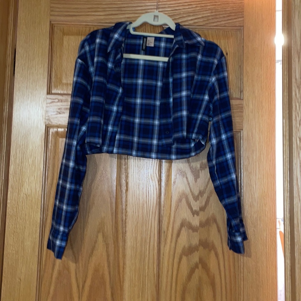 H&M Cropped Lightweight Flannel